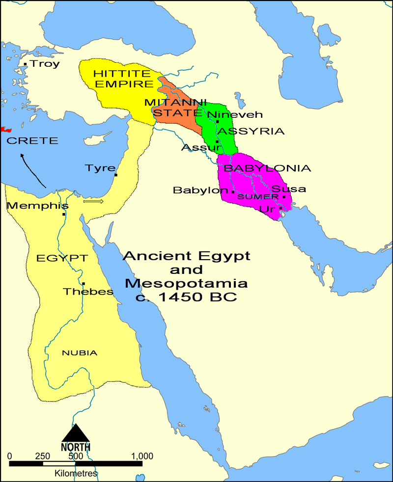 Map of Ancient Egypt and Mesopotamia