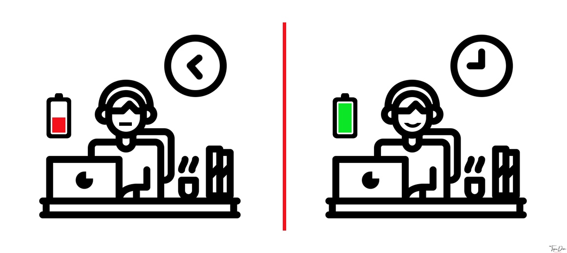 An image showing that you should assign energy instead of time to tasks when planning your day. This is a great time management technique by Tapan Desai