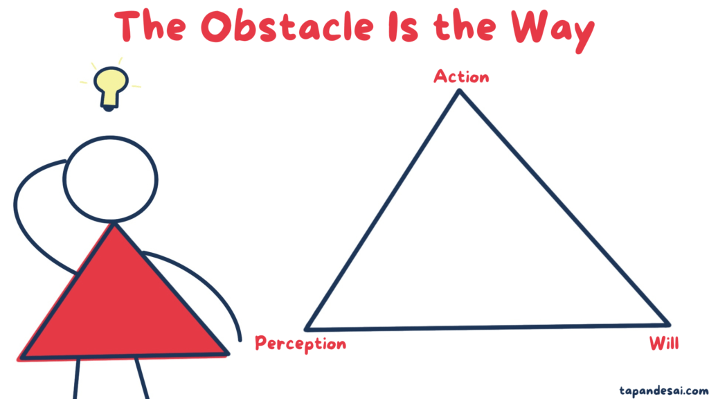 The Obstacle Is The Way Triangle - Stoic Decision Making - Tapan Desai Art