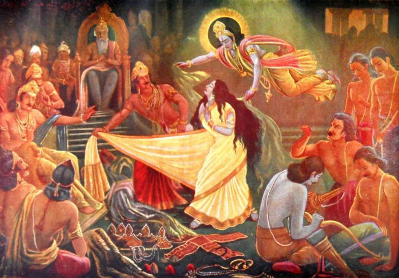 Disrobing of Draupadi during the game of dice - Mahabharata