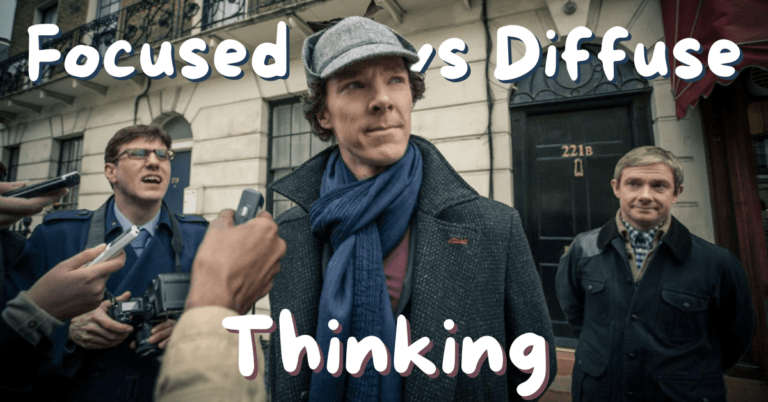 Sherlock Holmes representing the concept of focused vs diffuse thinking and image for an article by Tapan Desai