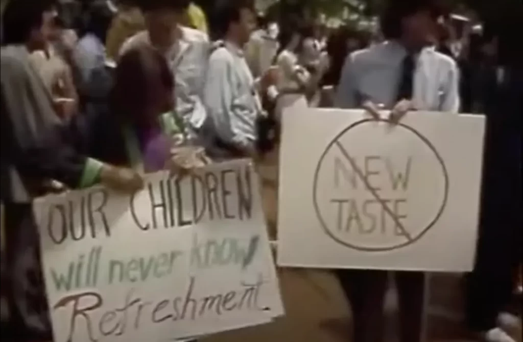 An image showing the 1985 Coca-Cola protests in the USA.