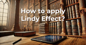 An image on an article explaining Lindy Effect with examples and how to apply it. The image depicts an old library with an ipad showing the contrast of timeless ideas versus the modern technology and the noise it creates.