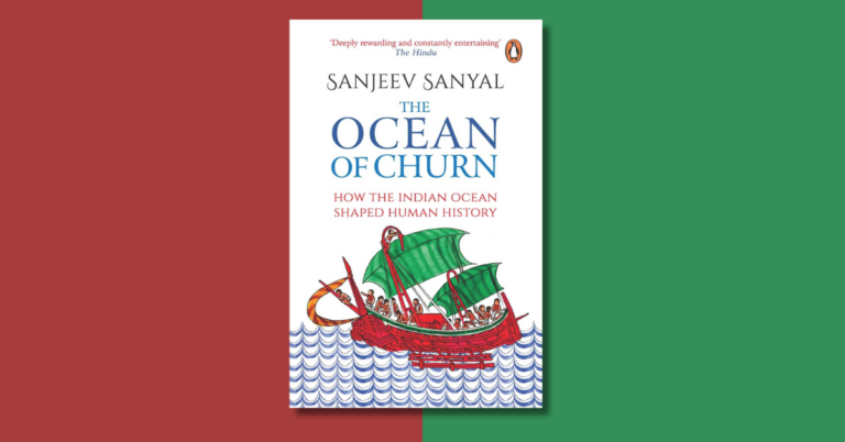 A cover image for the book review on the Ocean of Churn by Sanjeev Sanyal